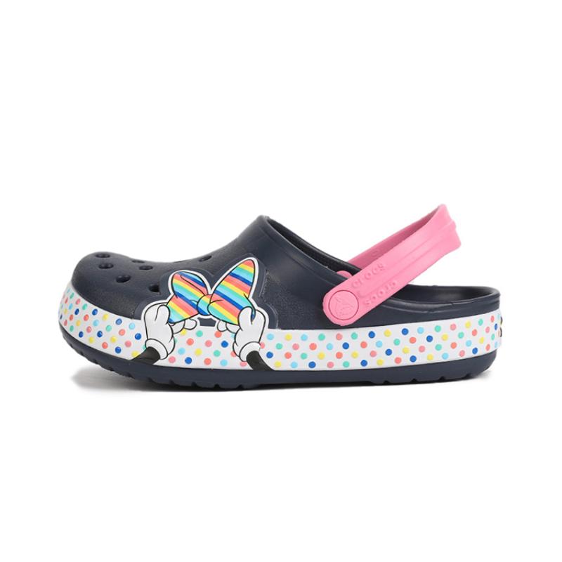Crocs Fun Academy Minnie Mouse Pattern Little Crocs Beach Hole Shoes Dark Blue Kids' Style
