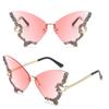 Cycling Butterfly Sunglasses for Women UV Protection Vintage Rimless Sun Glasses Eyewear Decoration