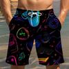 Modische Herren-Badeshorts mit Aufdruck, Grafikdruck einer Spielkonsole