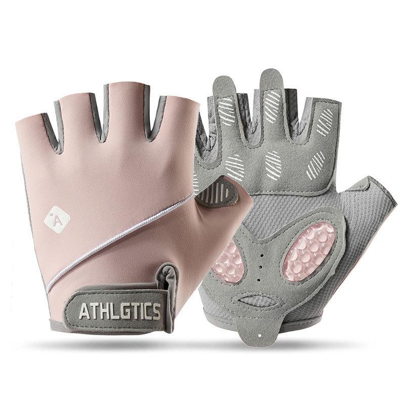 Sports Gloves for Women Outdoor Training Wrist Guards Anti Slip Liquid Silicone Protection Yoga Gym Half Finger Cycling Gloves