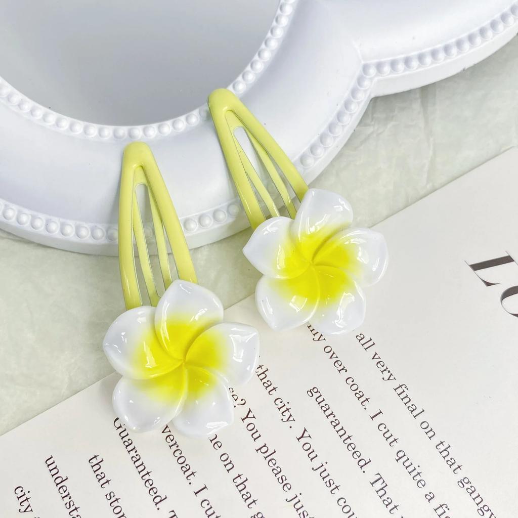 Sweet Cute Children Flower Hair Clip Women New Korean Temperament Rubber Band Hair Loop Beach Vacation Hair Accessories