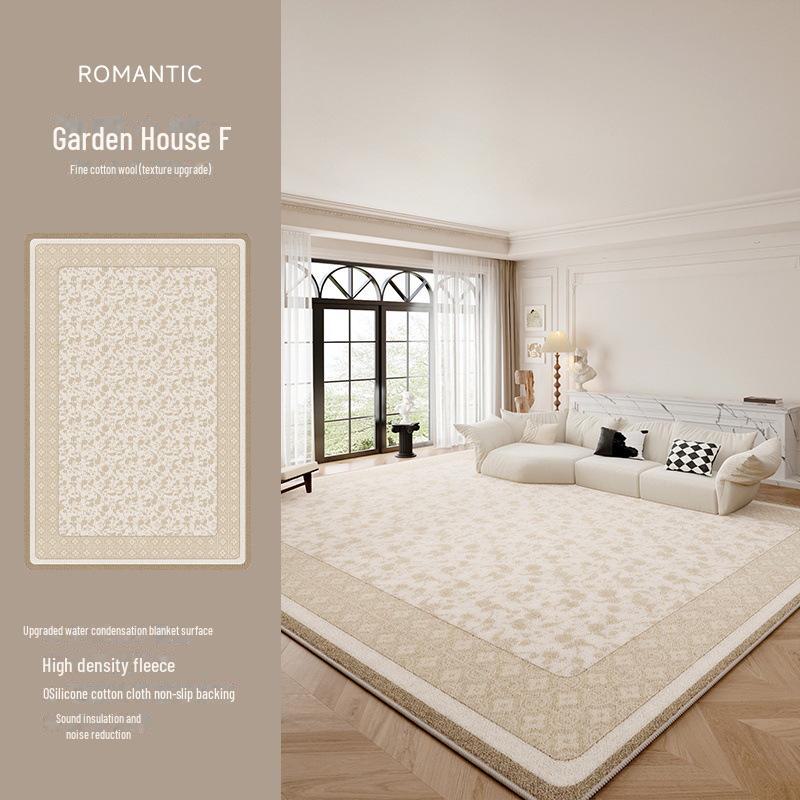French Secret Garden Waterproof Stain-Resistant Carpet: Luxurious Medieval-Inspired Blanket for Living Room, Bedroom, or Coffee Table Use.