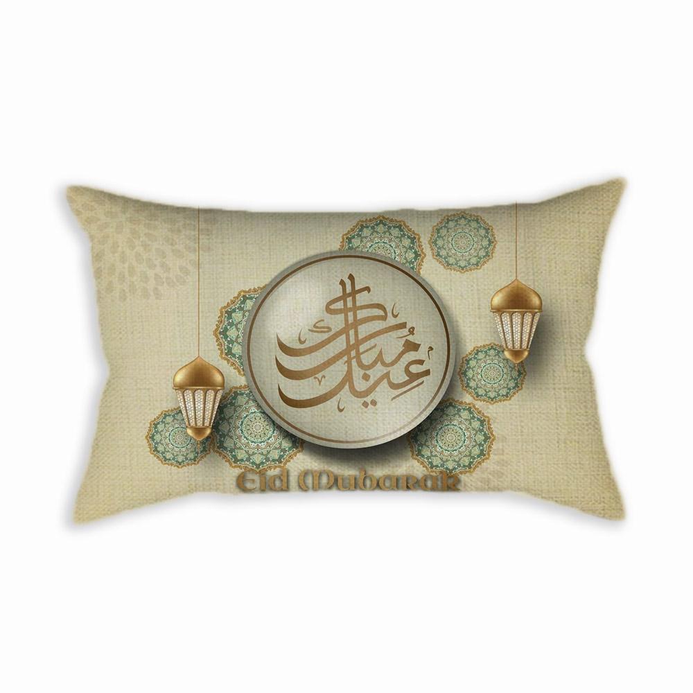 Moslem Home Decoration Eid Mubarak Ramadan Festival Mosuqe Doctrine Calligraphy Art Sofa Pillow Case Linen Cushion Cover