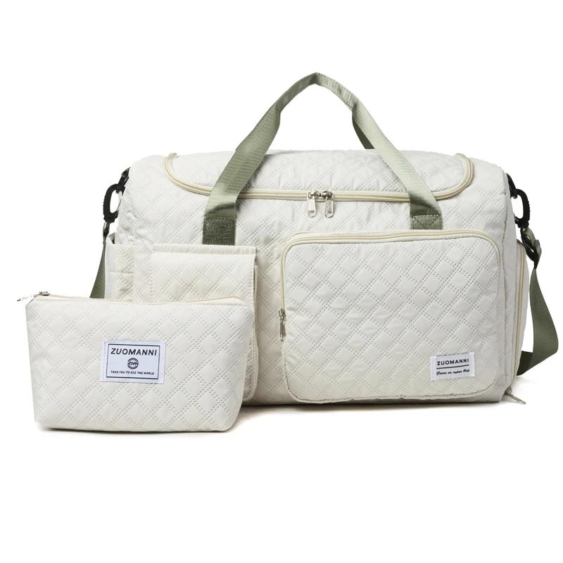 Large Capacity Diamond Standard Waterproof Oxford Travel Bag Functional Solid Partition Bag