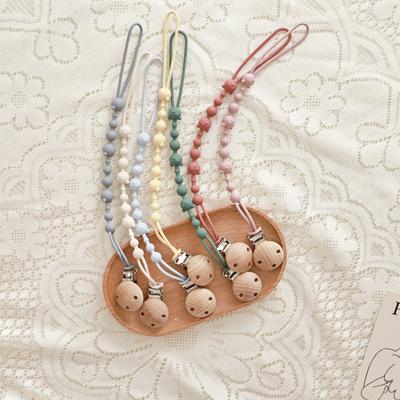 Effen Kleur Siliconen Speenkoordclips Baby Jongens Meisjes Speen Gum Ketting Bijt Muziek Tandenknarsstok Speelgoed Anti Verlies Koord