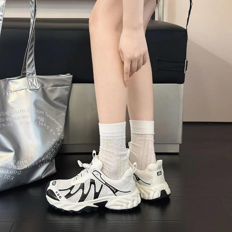 New Summer Platform Dad Shoes Women's Versatile Casual Sports Shoes Breathable Single Mesh Shoes Trendy Women's Shoes
