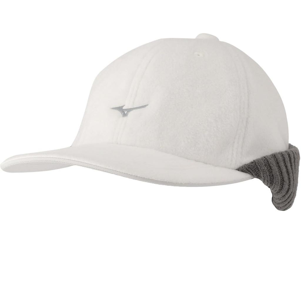 Breath Thermo Golf Fleece Cap with Earmuffs, Moisture-Wicking and Heat-Generating, White, Men's Size E2MWA508 (Head Circumference: 56-60cm)