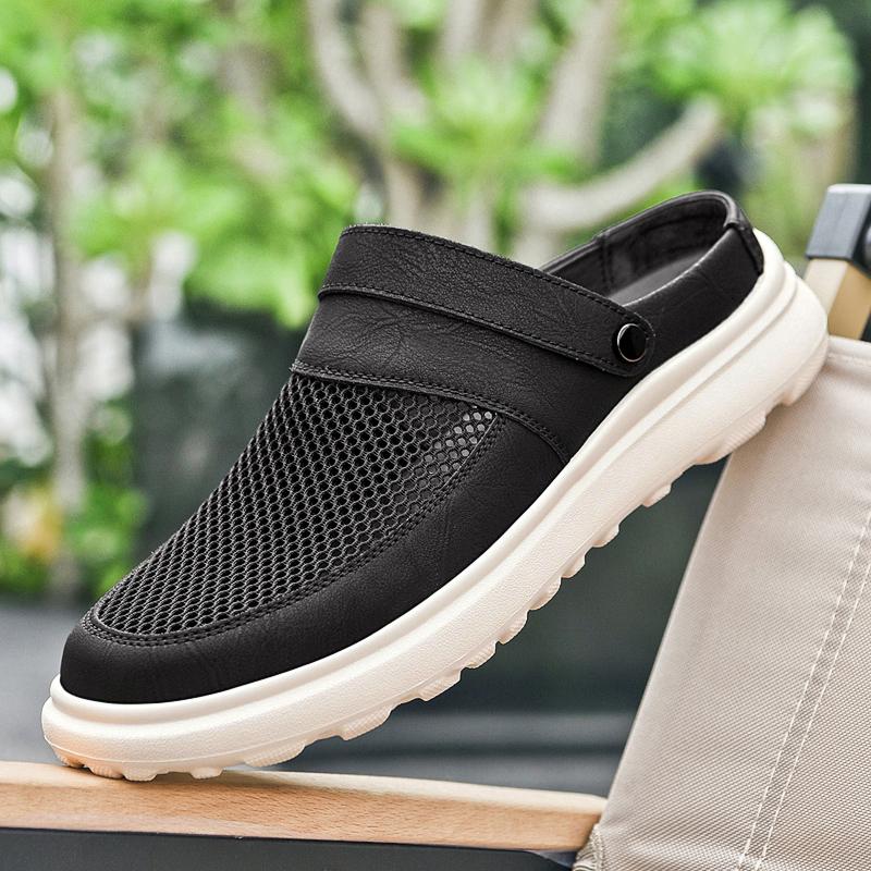 Fashion Breathable Men's Outdoor Slippers New Arrival Summer Half Drag Outdoor Wear-Resistant Sandals Anti-Slip Two-Purpose Half Flats