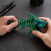 Creative Gift for Boys Girls 3D Printed Articulated Skeleton Shark Figurine, Pearlescent Flexible Joint Desktop Ornament Kids Bone Toy, Fidget