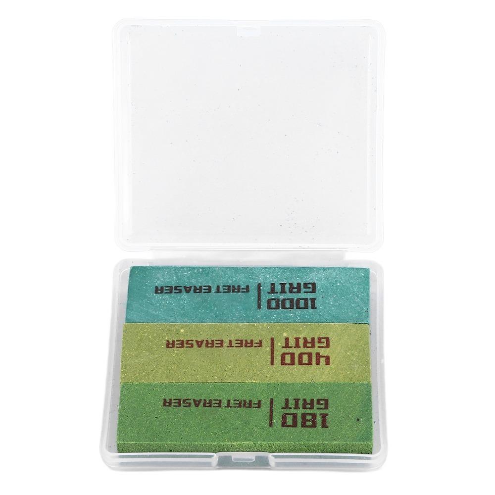 3PCS 180/400/1000 Grit Guitar Fret Erasers Rubber, Emery Guitar Cleaning Tool Kit Guitar Maintain