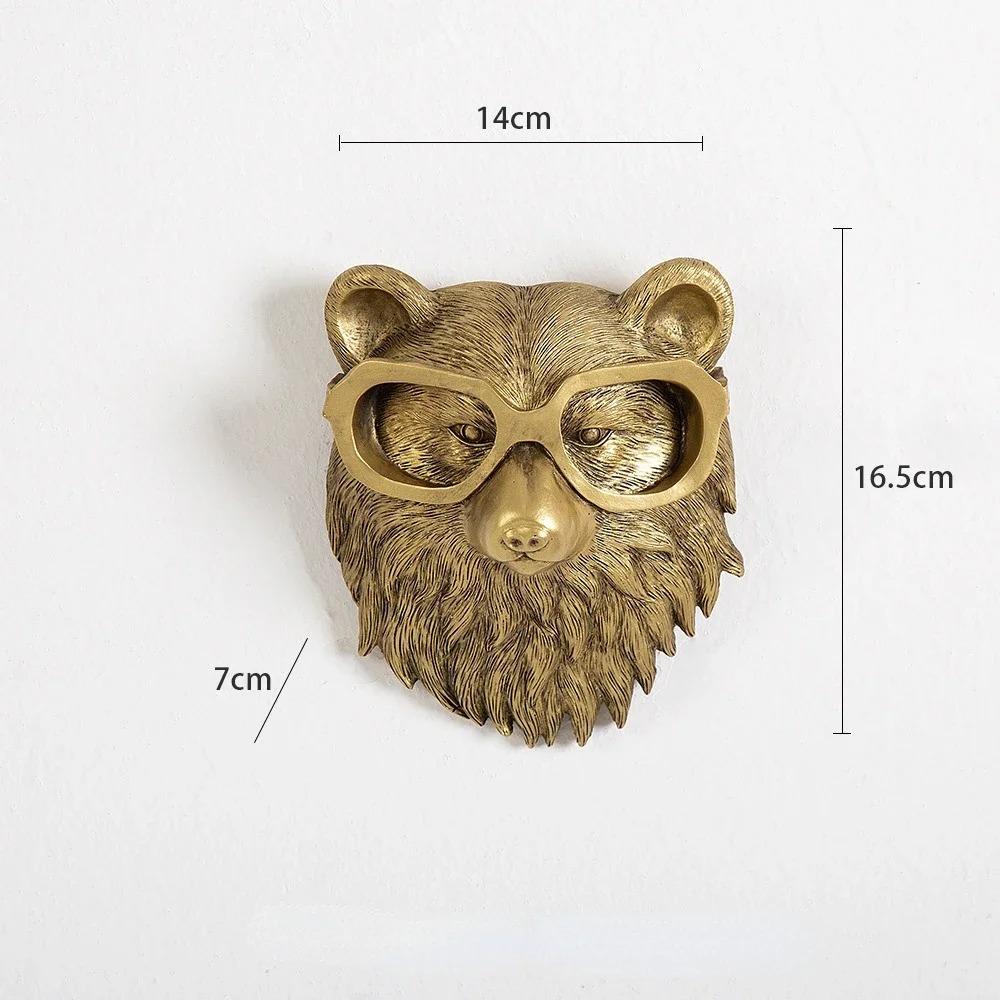 Żywiczne głowy zwierząt Dekoracja ścienna Wisząca rzeźba Haczyk do przechowywania do domu Salon Kuchnia Akcesoria ścienne Figurki dekoracyjne