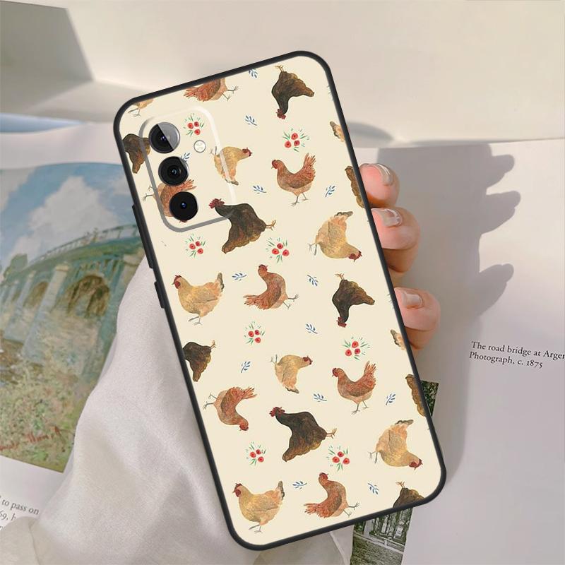 Chicken Pattern Case For Samsung Galaxy A54 A34 A24 A14 A51 A71 A21S A53 A33 A23 A13 A12 A22 A32 A52 Coque