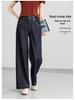 Petite High-Waisted Wide-Leg Crop Jeans for Women - Blue Denim, New Spring/Autumn Style