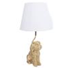 Retro Resin Dog Table Lamp Bedside Night Light with White Polyester Shade for Home Bedroom Office Decoration US Plug