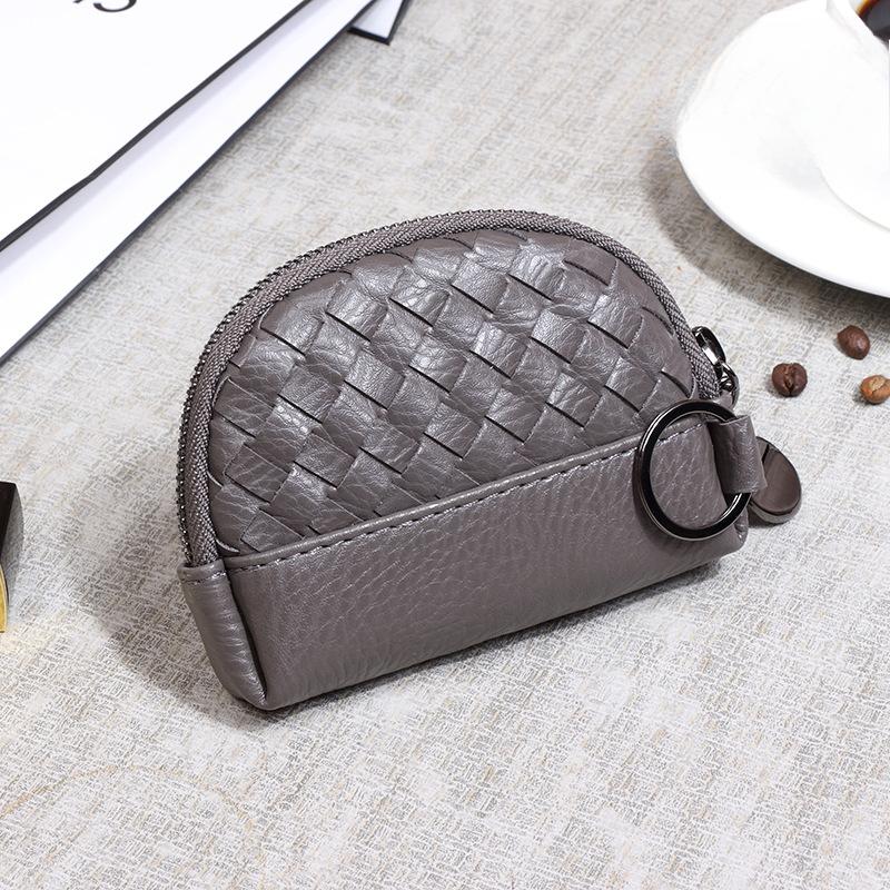 Torebka damska, Ręcznie tkany portfel damski, Prosta portmonetka, Portfel, Skóra PU, Mały zamek błyskawiczny, Kosmetyczka