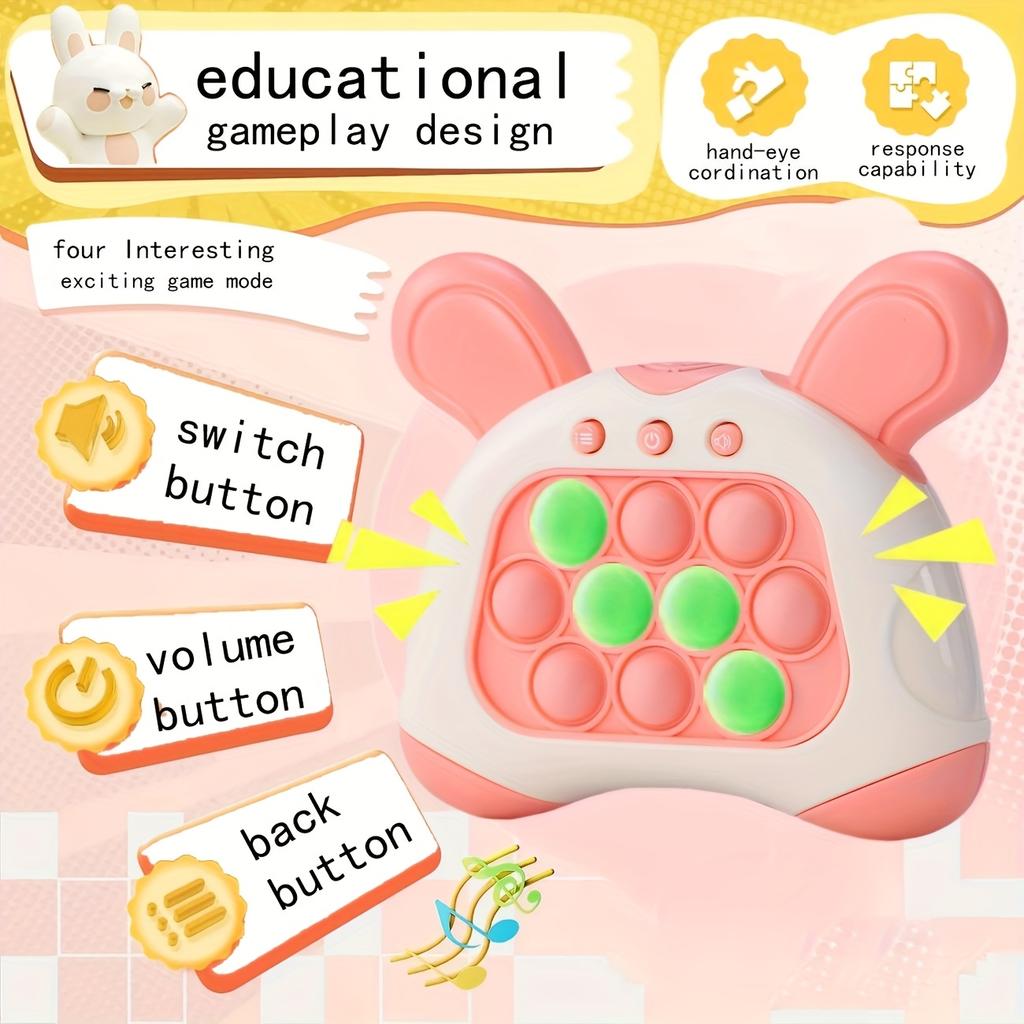 1 intelligentes Spielzeug, 4 Modi, 999 Spiellevel, mit Lichtern, Schnell-Drück-Spielkonsole, Handheld-Spielkonsole, Schnelle Puzzle-Spielkonsole, Drück-Blasen-Spielzeug, Spielkonsole