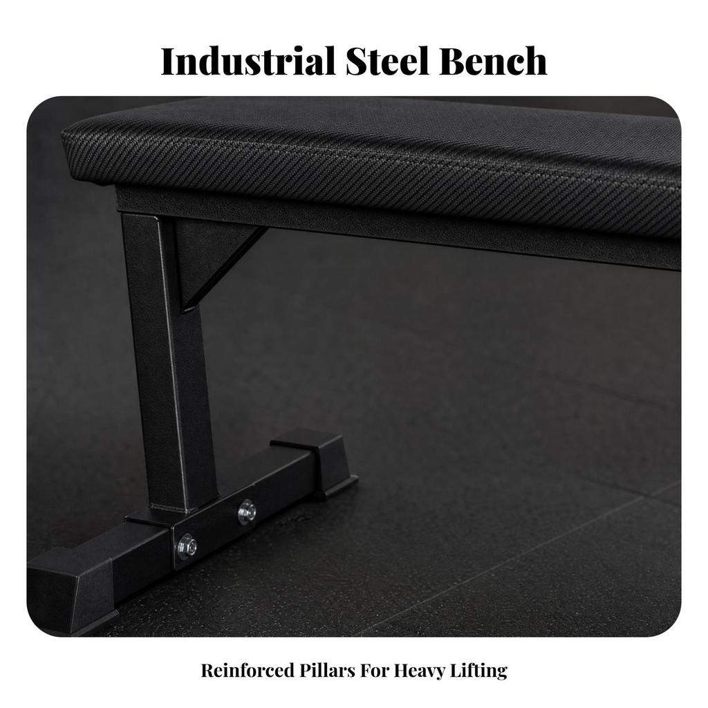 Flat Weight Bench Stable Fitness Equipment Easy to Clean for Home Gym