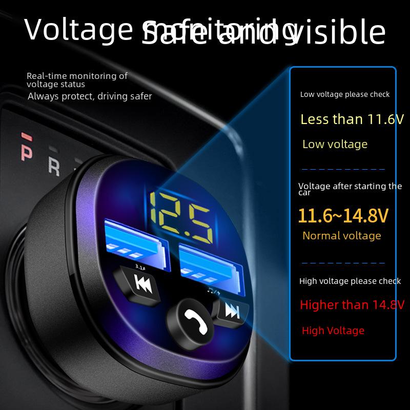 Player MP3 auto cu transmițător FM Bluetooth și încărcător dual USB QC3.0