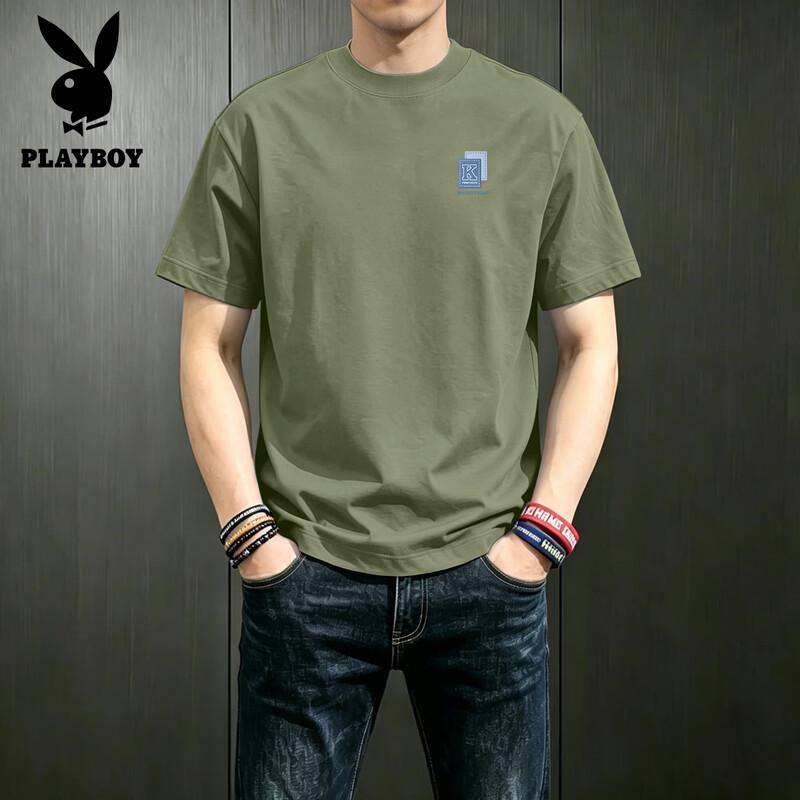 PLAYBOY Men's Pure Cotton Loose Fit Short Sleeve T-Shirt