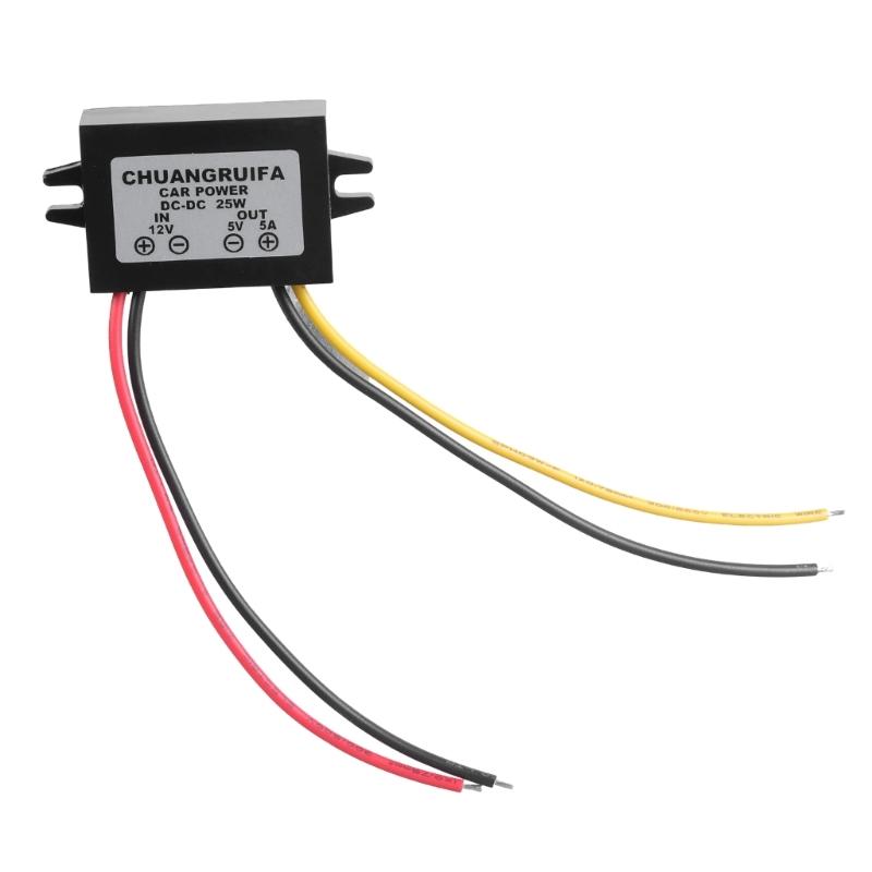 12V To 5V 5A 25W Step Down Converters Module Bucked Reduced Voltages Regulator Car Power Waterproof Direct Current Converters