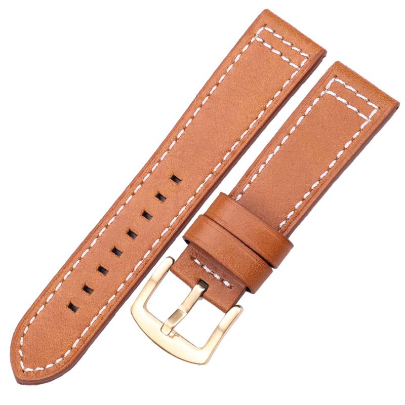 Cowhide Watchbands 18 20 22 24mm Women Men Quick Release for Samsung Gear S3 Genuine Leather Vintage Watch Band Strap