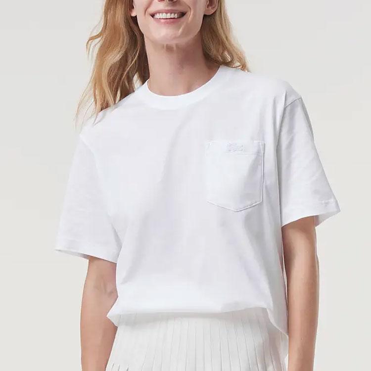 LACOSTE Summer Active Collection T-Shirts Unisex White Crew Neck Moderate Straight Fit TH8190-001