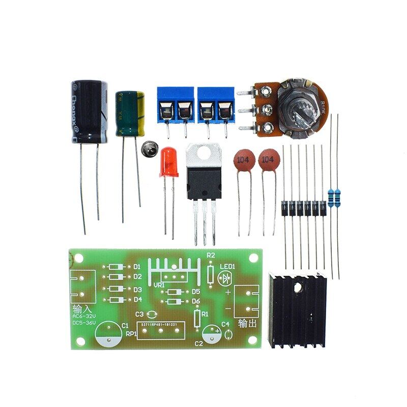 LM317 Adjustable Power Supply Kit Continuous Adjustable DC Power Supply DIY Teaching Training Parts