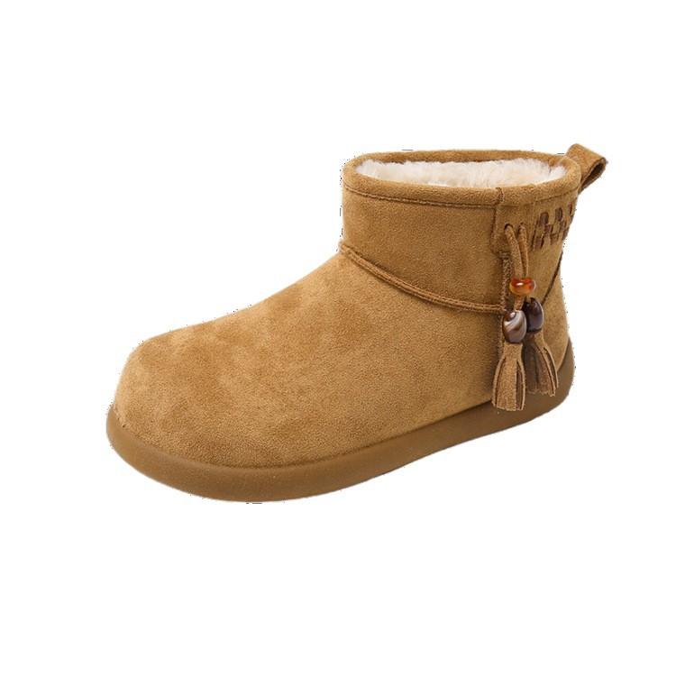 Niche retro platform snow boots women's 2025 winter new velvet warm Martin short boots casual versatile cotton shoes