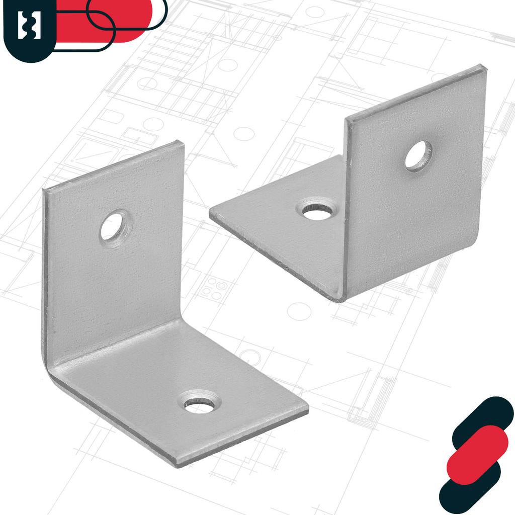 KOTARBAU® Carpenter's Angle Construction Connector Stainless Steel Galvanized 30 X 30 X 25 MM Set of 100 PCS