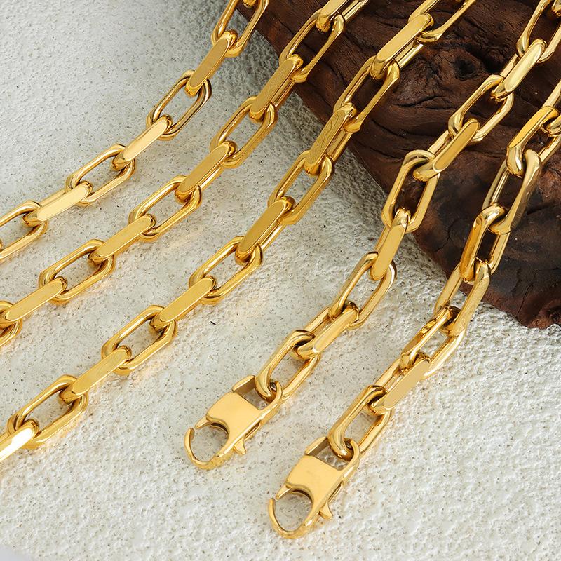 Fashion Necklace Bracelet Set For Women Stainless Steel Cuban Thick Chain 2023 Trend Zircon Man Accessories Wholesale