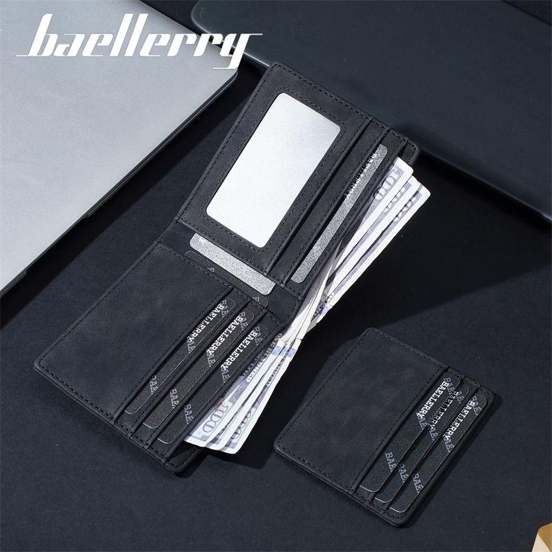 Men Fashion Short Wallets Vintage Design Bi-fold Card Holder Purse for Man Male Classic Money Packs Bags GZW
