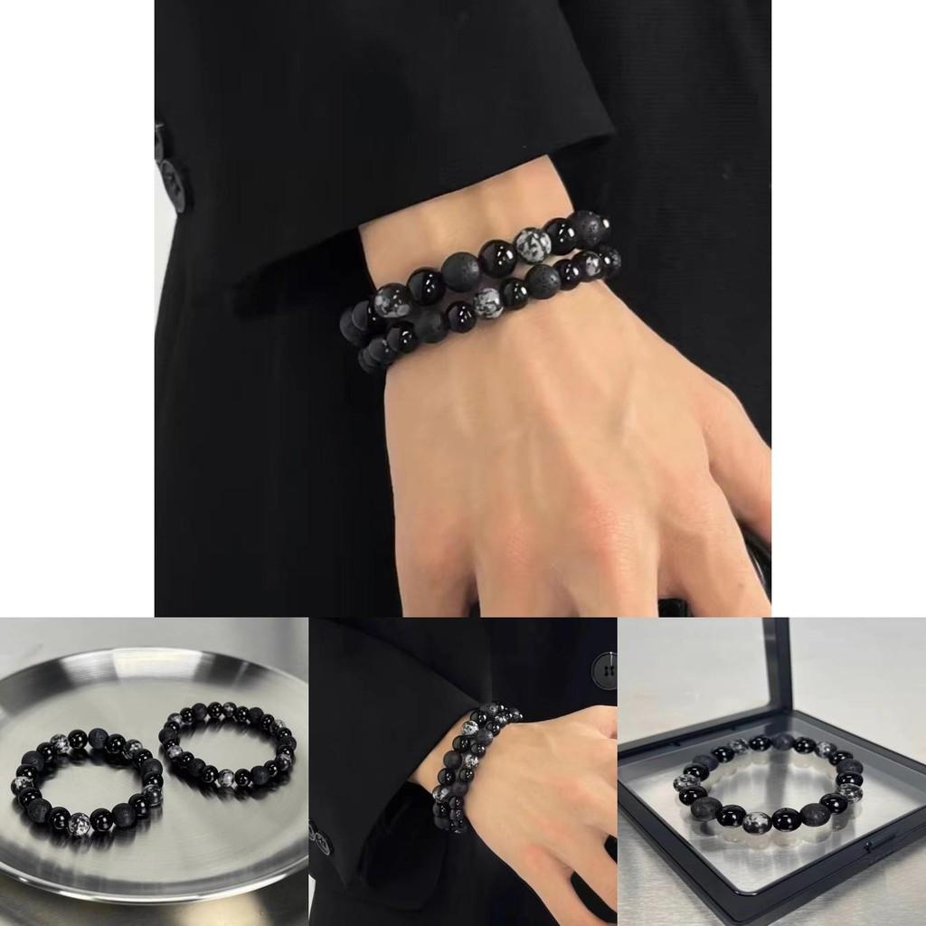 Premium Quality Obsidian Beads Dark Theme Bracelet For Couples And Travel Gifts