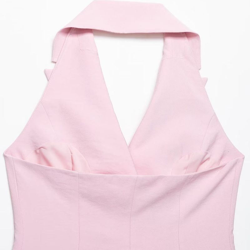 Kaslead New Women clothes Western Style Double Placket Neck Collar Vest Wide Back Pants 1608124 1608024