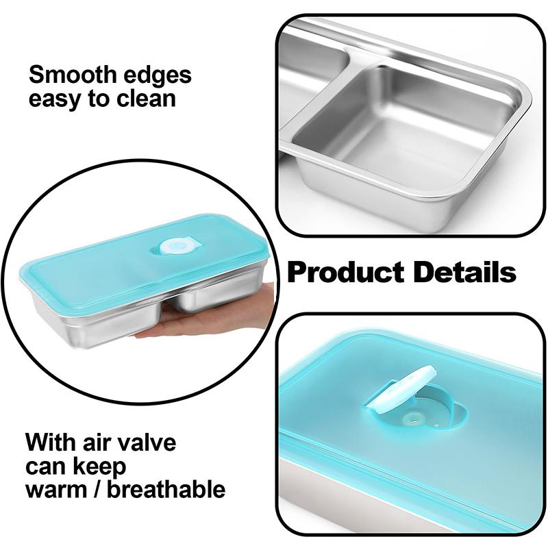 Grab And Go Snack Containers Reusable, Stainless Steel Double Compartment Snack Containers