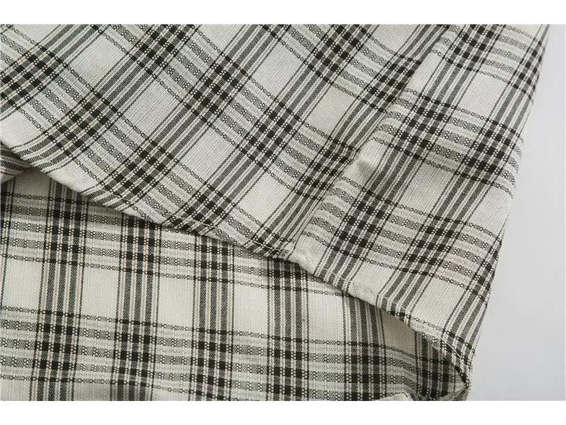 Trendy Men's Japanese Plaid Five-Point Sleeve Shirt for Summer