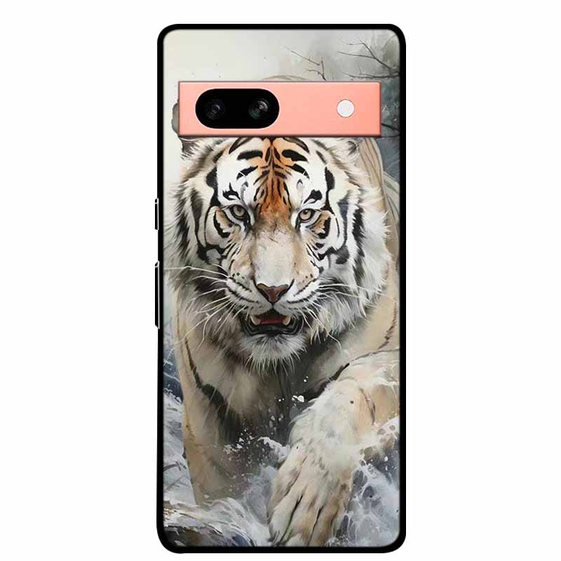 Per Google Pixel 7a 5G Custodia 6.1" Cover Fiori Bordo Nero Silicone TPU Morbida Cover Posteriore Per Google Pixel7a 2023 Custodia Telefono Fundas