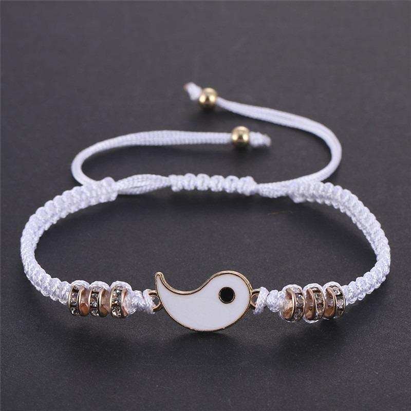 Couple Bracelet Chinese  Retro Tai Chi Gossip Banish Bad Luck Hand Woven Rope BFF Best Friend Friendship Jewelry