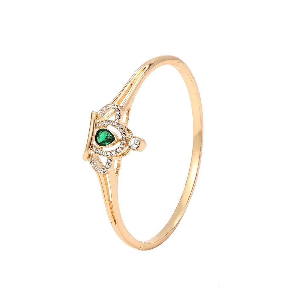 European and American Fashion Retro Emerald Drop Crown Bracelet Simple and Versatile Hand Jewelry