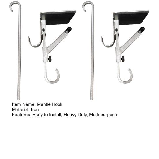 2/4Pcs Christmas Fireplace Stocking Garland Hanger No Drill Adjustable Mantle Garland Holder Heavy Duty Xmas Stockings Decoration Hanging Hook