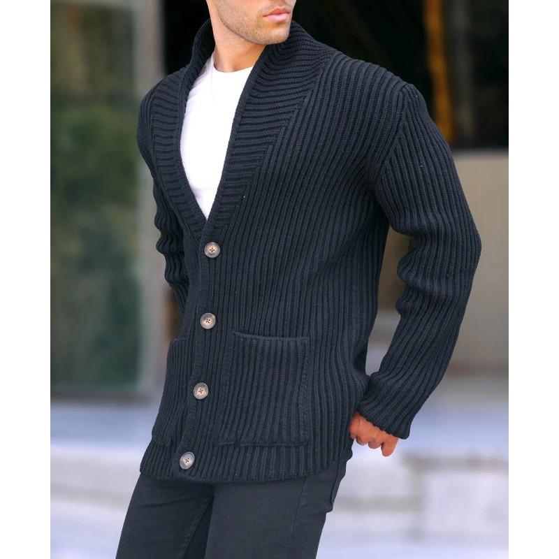Men S Long Sleeve Knitted Cardigan Sweater Casual Autumn Winter Coat