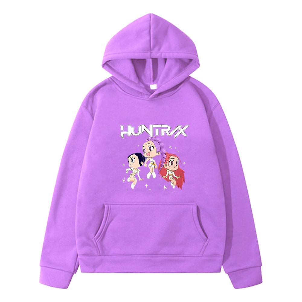 Kawai Head Portrait Sweet Casual kpop demon hunters kids Sweatshirt anime hoodie Jacket y2k sudadera Pullover kids clothes girl