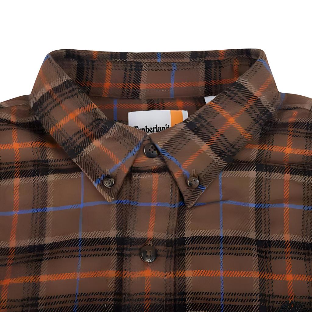 Timberland Casual Sports Plaid Pattern Single-Breasted Long Sleeve Shirt Men Shirts Chocolate A666Y-BK2