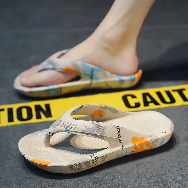 Beach Men's Shoe Flip Flops Platform Slides Shiatsu Adult Designer Luxury Low Price Fun Trend 2025 Rubber Male Slipper