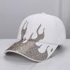 Fashion Hot-drilling Flame Baseball Cap for Men and Women Outdoor Personalized Street Style Sunshade and Sunscreen Cap