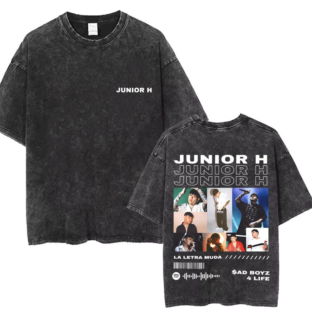 Washed Vintage Junior H Sad Boyz Tour T Shirts Men Women Hip Hop Fashion Tshirt Mens Oversized Crewneck Short Sleeve Tshirts