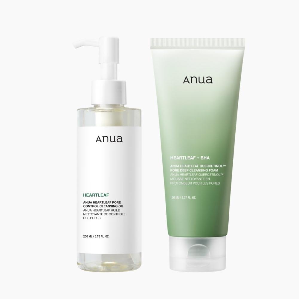ANUA Heartleaf Pore Control Double Cleansing Set (Cleansing Oil 200ml + Cleansing Foam 150ml)