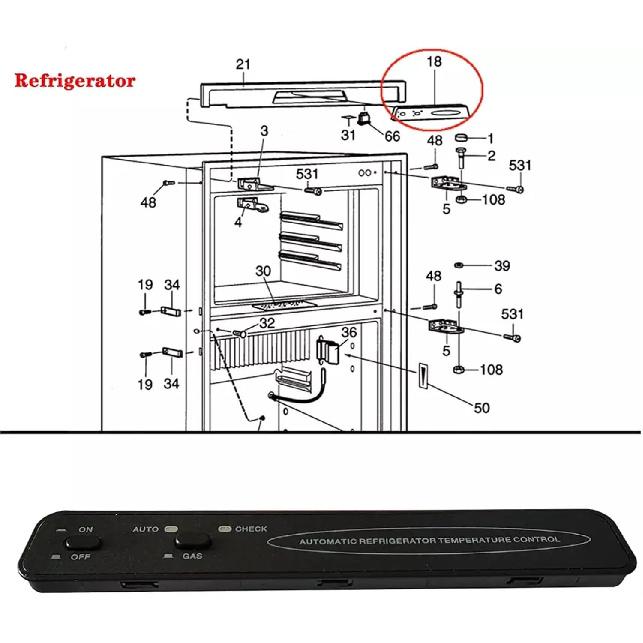 2-vägs Kontrollpanel Kretskortssats 2932771021 för Dometic Husbils Kylskåp Del DM2652, DM2852, DM2862 Tillbehör