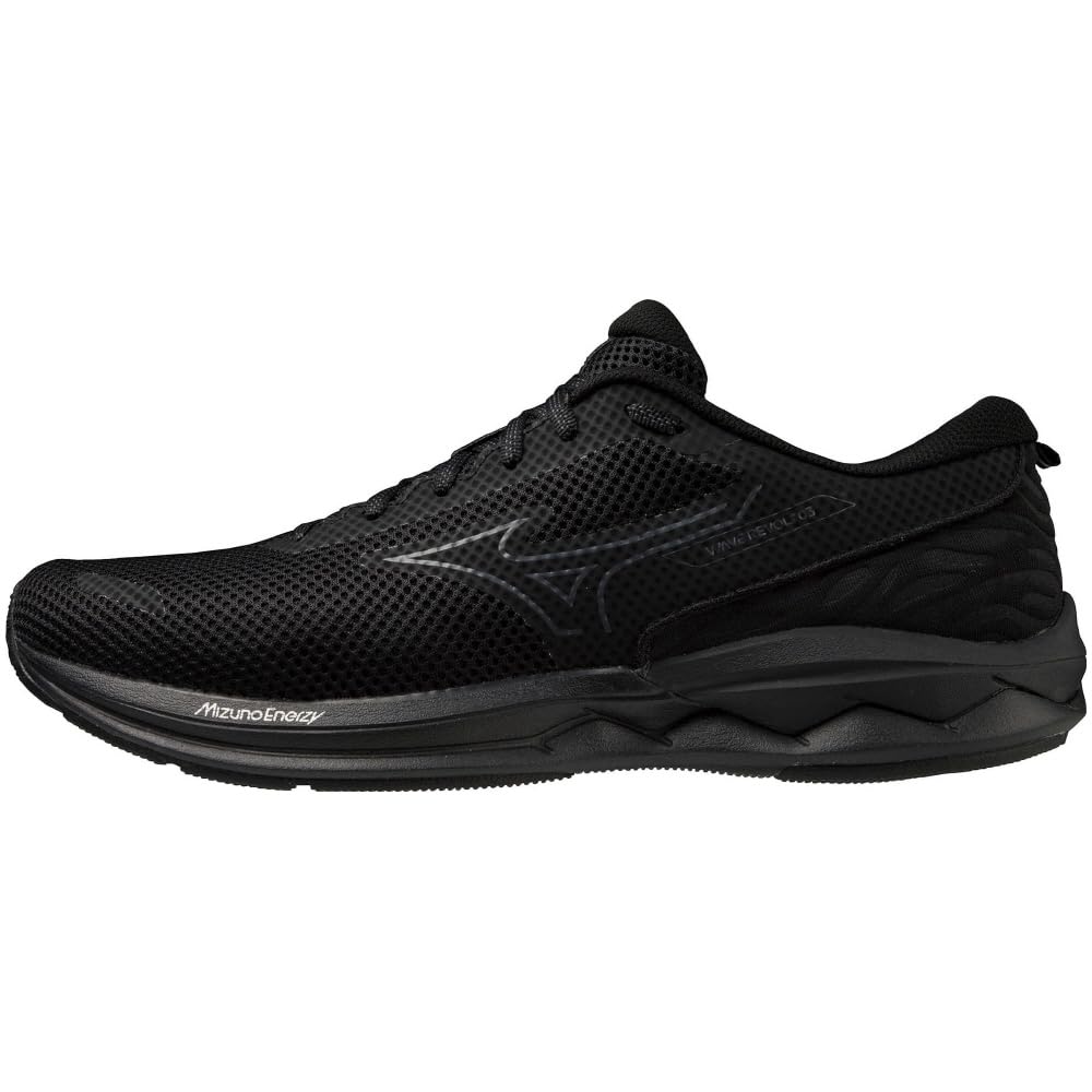 Mizuno Wave Revolt 3 Running Thick 3E Shoes, Jogging, Marathon, Training, Sports, Lightweight, Resilient, Sole, Black/Dark Gray/Black, 28.0 Cm,