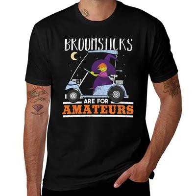 Witch Riding a Golf Cart Funny Halloween TShirt Big and Tall Casual TShirt