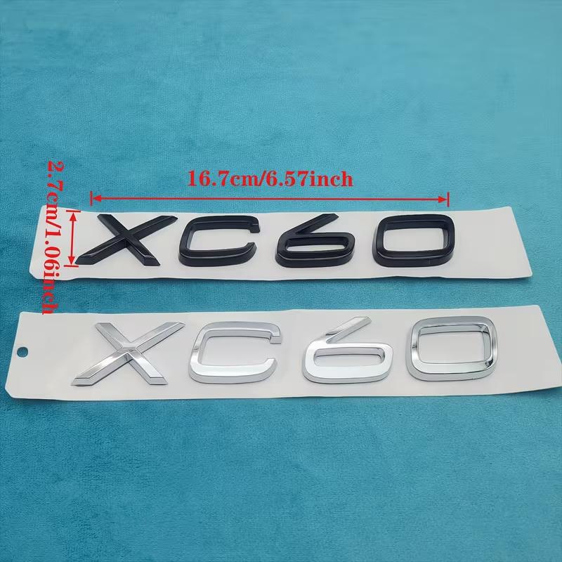 3D Chrom ABS XC40/XC60/XC90 Schriftzug Badges, Geeignet für XC40 XC60 XC90 Kofferraum Logo Aufkleber Autozubehör